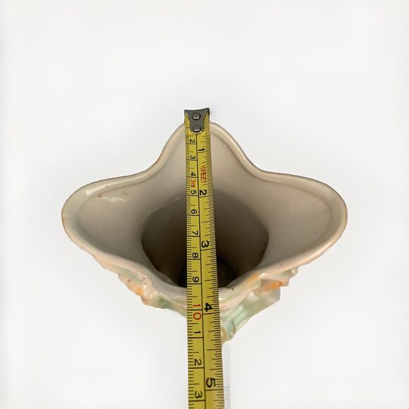 Lusterware Footed Vase 1749 Pearlescent Made in Brazil 8” Tall Vintage Flowers - Picture 5 of 10